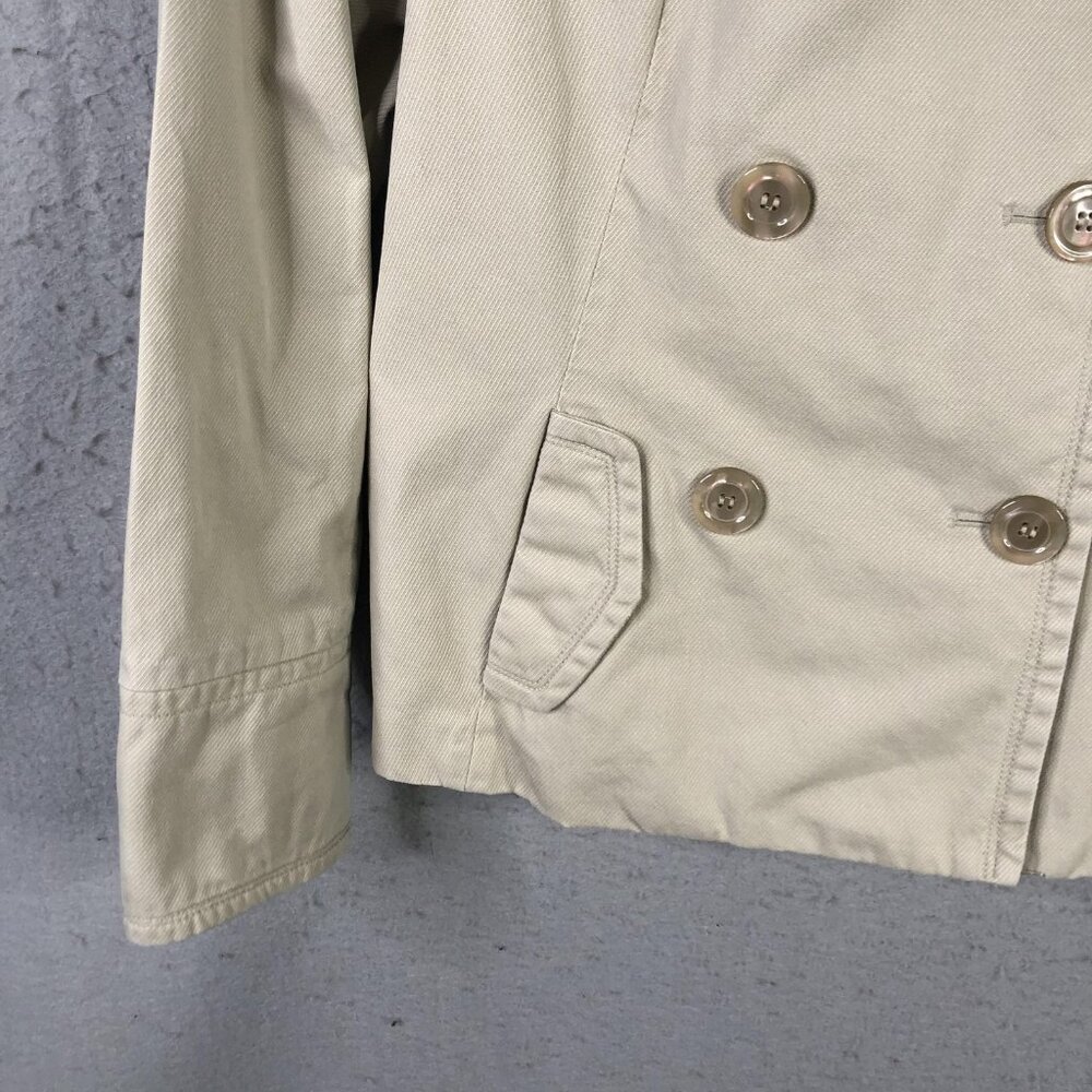 Esprit Jacket Womens Medium Beige Double Breasted Military Y2K Preppy Peacoat - Picture 6 of 16